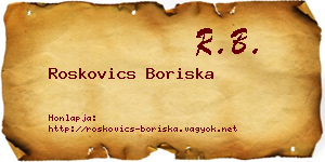 Roskovics Boriska névjegykártya